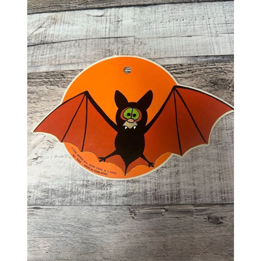 VTG Fun World Halloween Die Cut Decor Lot No 9408 Pumpkin Cat Witch 70s 80s - Picture 10 of 10